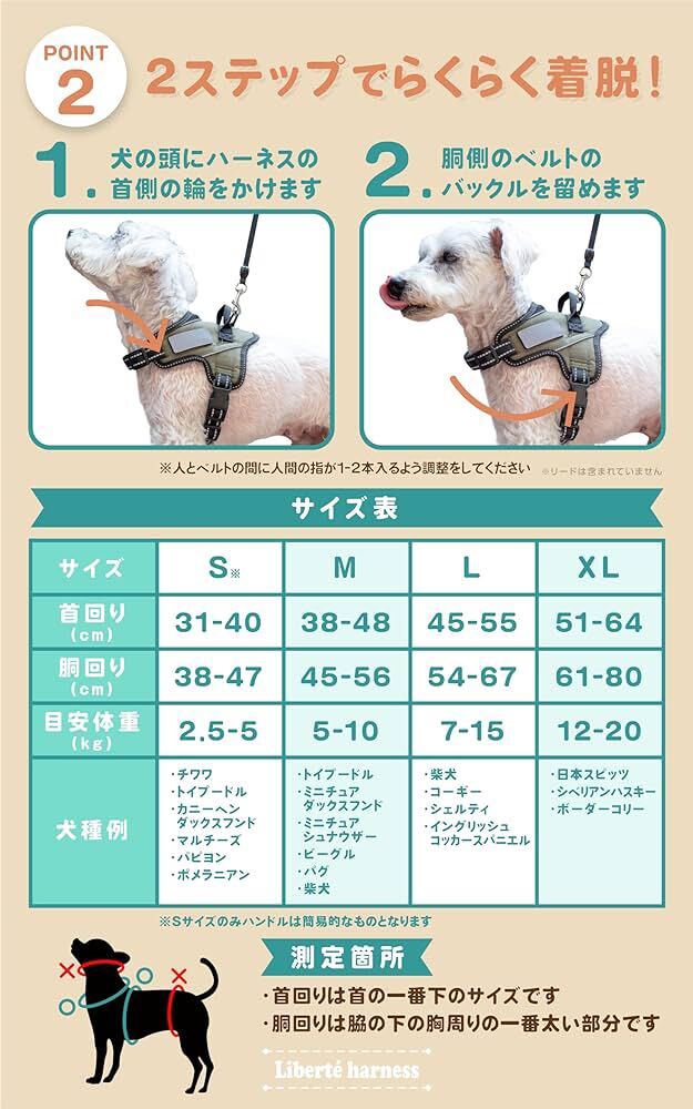 新品 【ドッグトレーナーも推薦！】Liberte harness 犬 ハーネス 喉に優しい ネームプレート ドッグハーネス (Sサイズ, レッド) メッシュの画像5