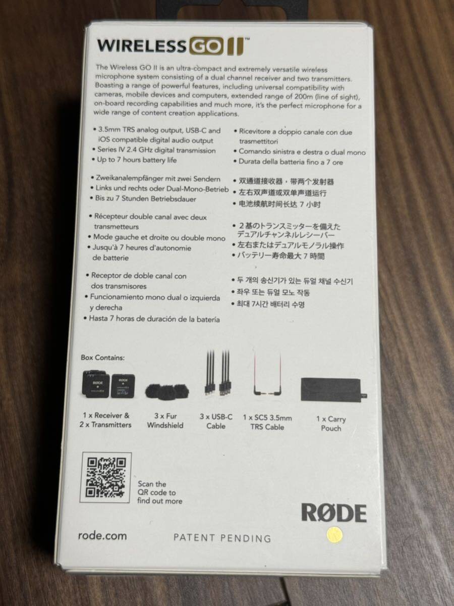 【新品・未使用】 ロード RODE WIGOII （ワイヤレス ゴー II） ワイヤレス送受信機マイクシステム 送料無料！の画像2
