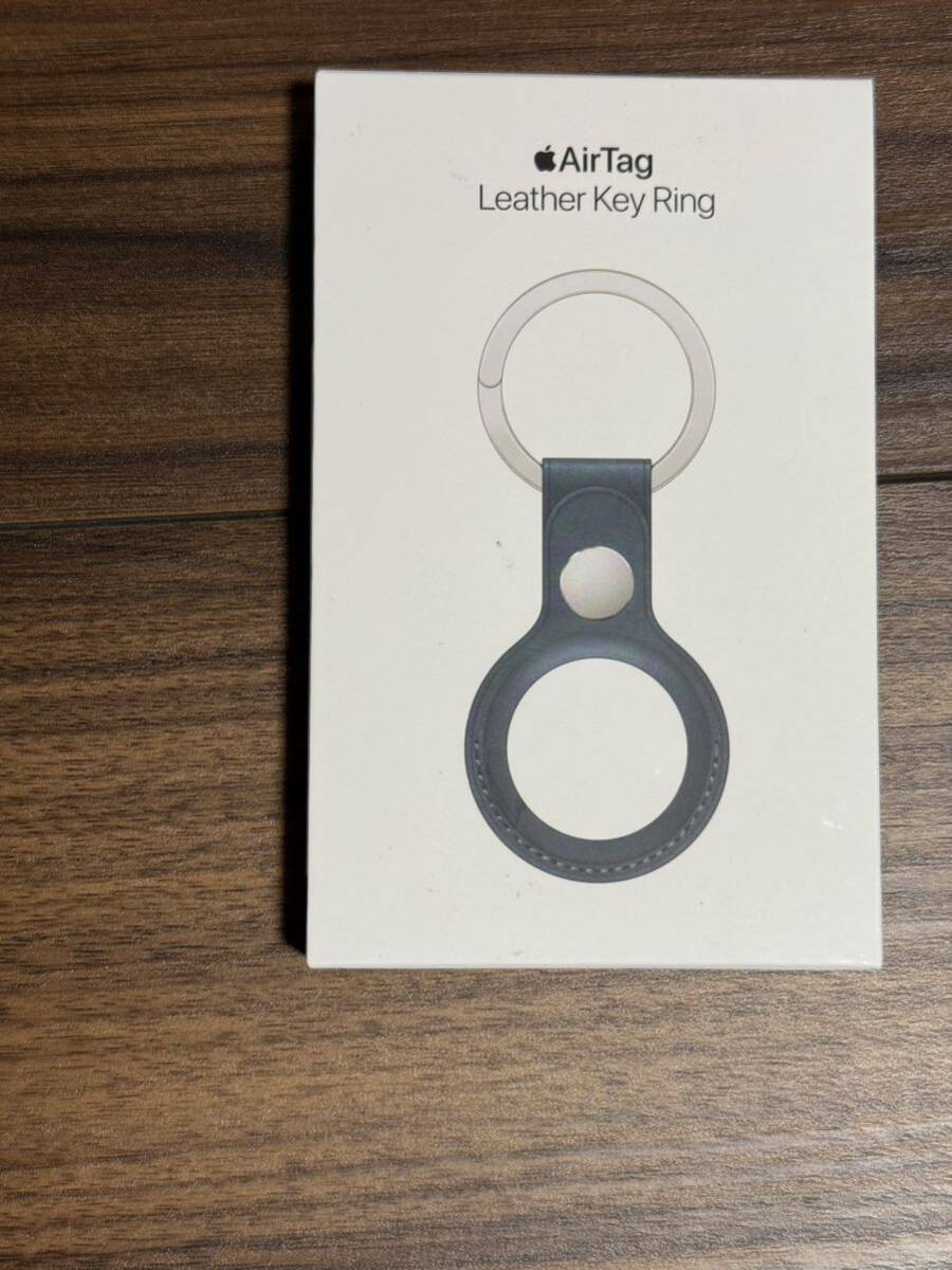 【新品未開封】純正品 Apple AirTag Leathe Key Ring レザーキーリング - バルティックブルー Balticl Blueの画像1