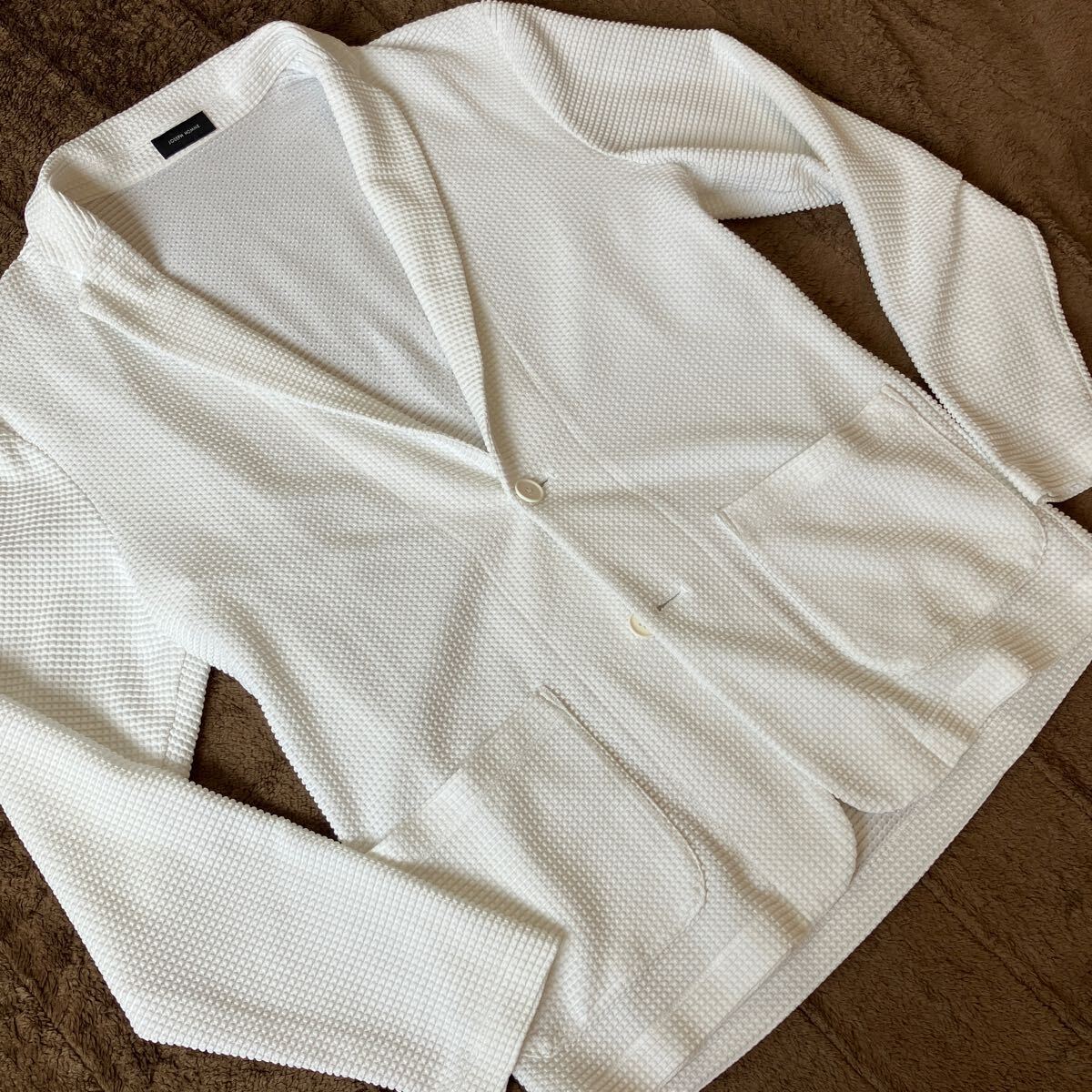 1回利用 ジョゼフオム 48 L ホワイト ジャケット ライトタックジャージー 数回の利用 ジョゼフオム 48 ライトタックジャージー 白