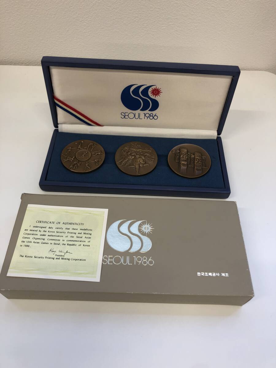 ソウルオリンピック 記念メダル 1986年 ケース付き コイン アンティークの画像1