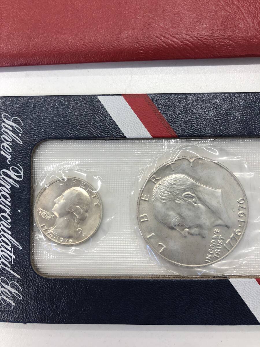 アメリカ建国200周年記念 銀貨セット 1ドル ハーフダラー 25セント リバティコイン 1776-1976 コイン アンティークの画像2