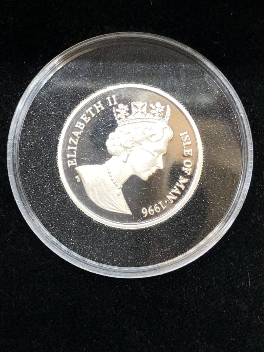ノーブル プラチナ コイン 1996 1/4 オンス マン島 ケース付き ホログラムの画像3