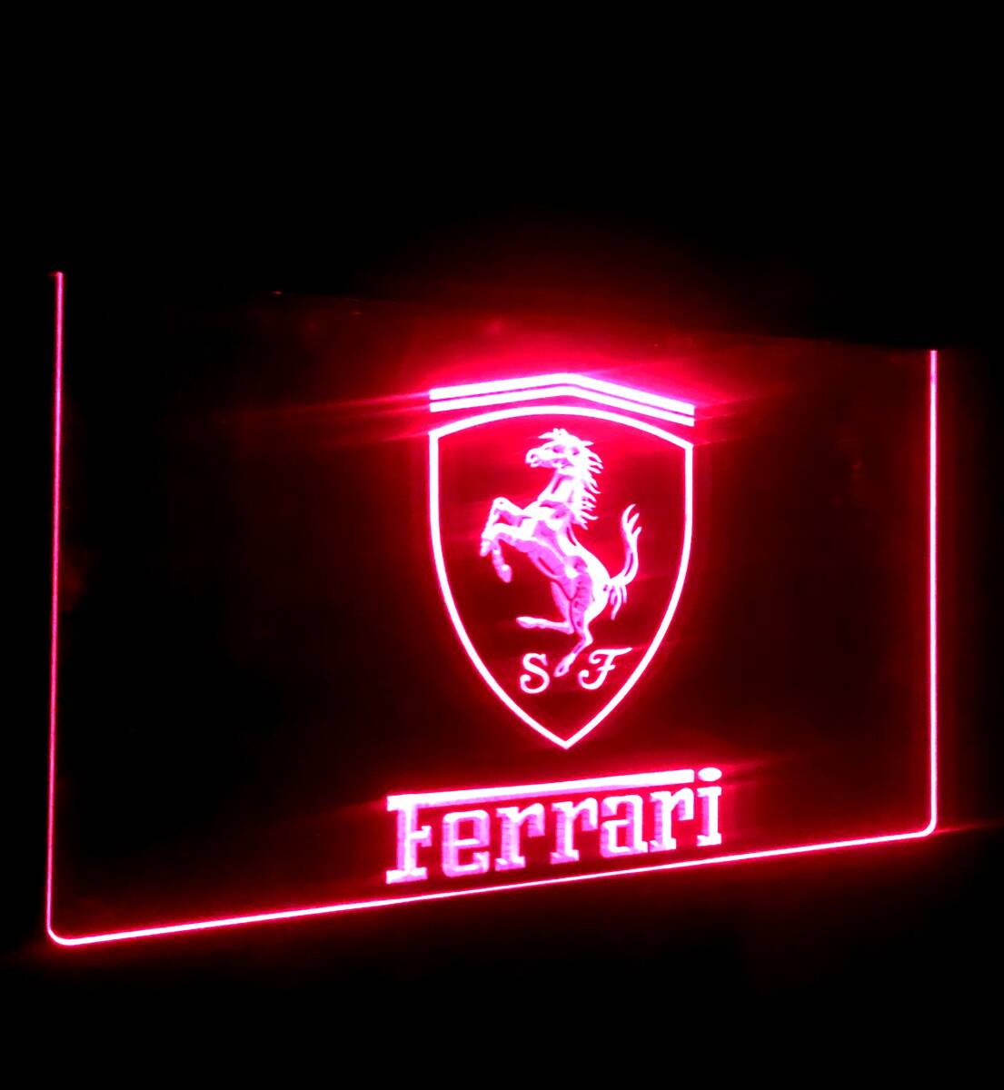 LED ネオンサイン 看板 ガレージ雑貨 LED照明 フェラーリ バナー 旗 タペストリー フラッグ アメリカン FERRARI ポスターの画像5
