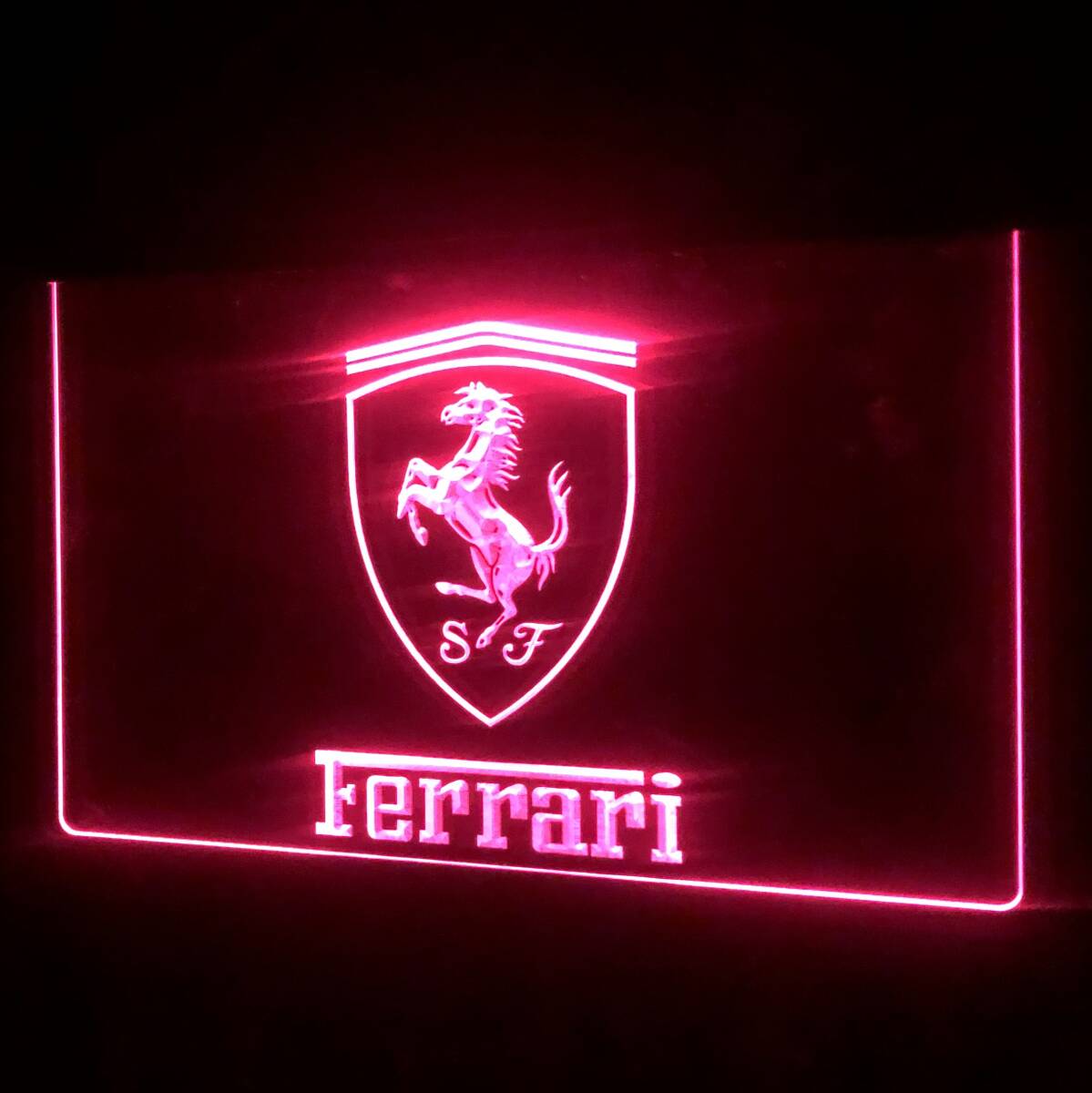 LED ネオンサイン 看板 ガレージ雑貨 LED照明 フェラーリ バナー 旗 タペストリー フラッグ アメリカン FERRARI ポスターの画像7