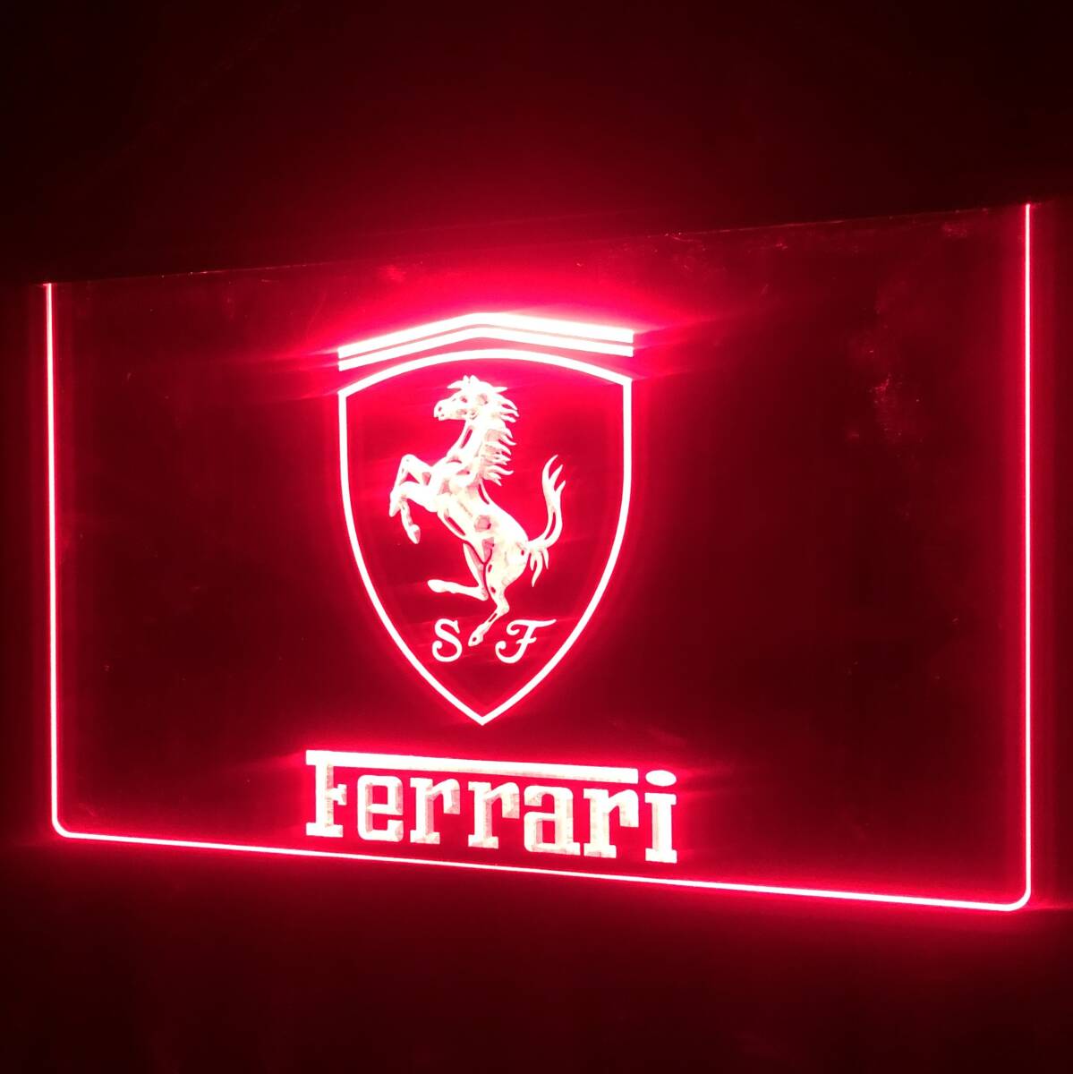 LED ネオンサイン 看板 ガレージ雑貨 LED照明 フェラーリ バナー 旗 タペストリー フラッグ アメリカン FERRARI ポスターの画像4