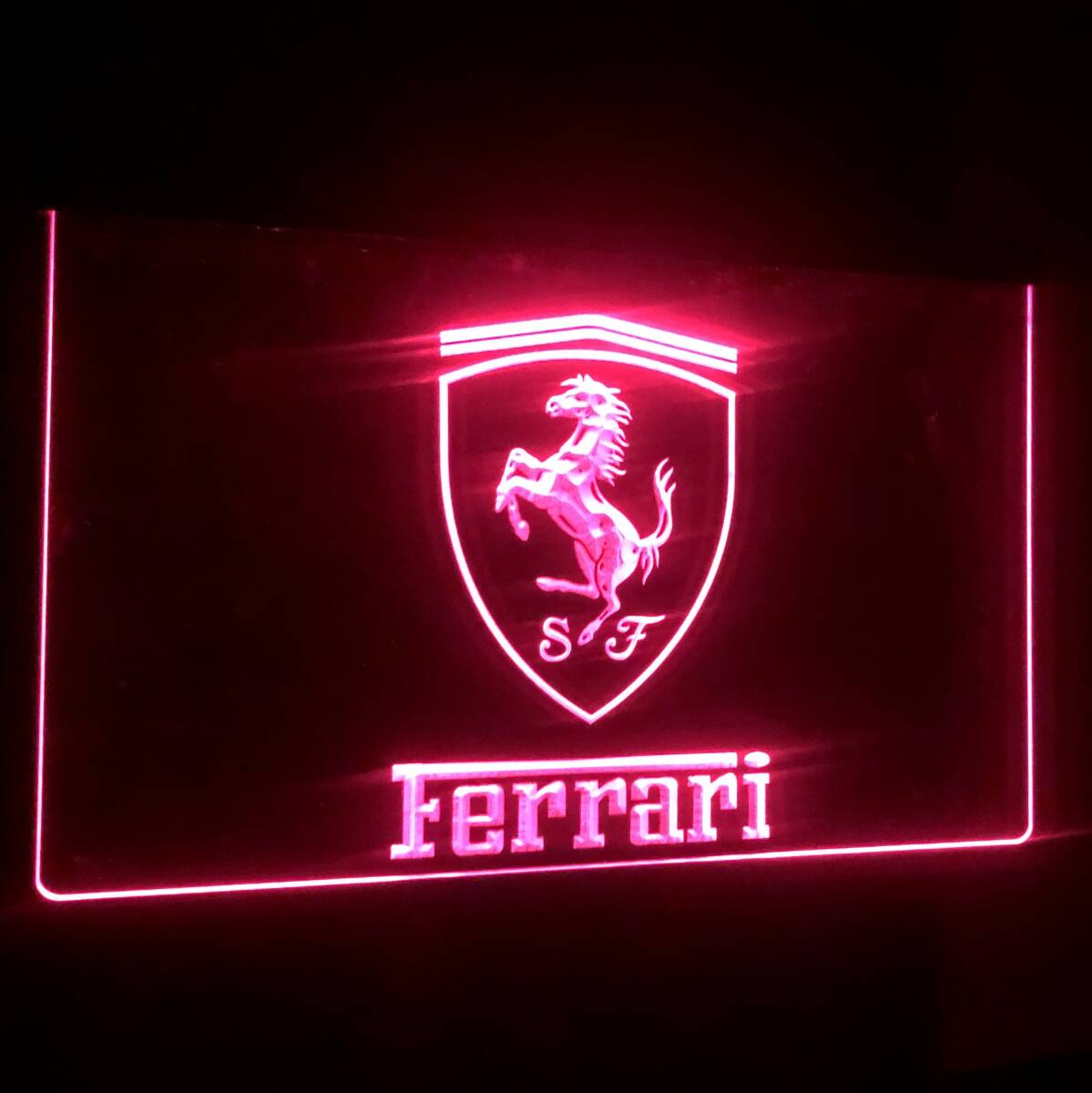 LED ネオンサイン 看板 ガレージ雑貨 LED照明 フェラーリ バナー 旗 タペストリー フラッグ アメリカン FERRARI ポスター_画像2