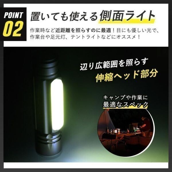 懐中電灯 led 強力 軍用 最強 充電式 小型 ハンディライト ミニ USB 防水 防災用 高輝度 アウトドア (wthl0001)6_画像5