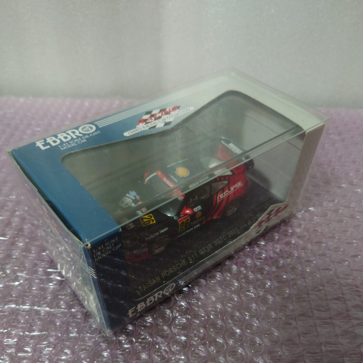 エブロ EBBRO JGTC スーパーGT TAISAN PORSCHE 911 GT3R 2000 LE MANS BLACK 1/43 タイサン ポルシェ ミニカーの画像5