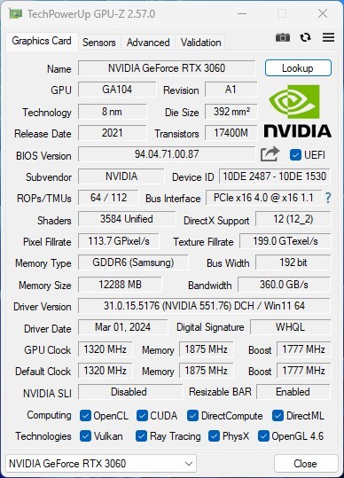 【送料無料】玄人志向 GALAKURO GAMING GG-RTX3060-E12GB/OC/DF (NVIDIA GeForce RTX 3060 GDDR6 12GB)の画像6