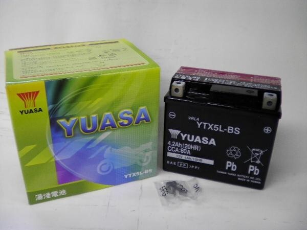 台湾 ユアサ YUASA YTX5L-BS 互換 DTX5L-BS FTX5L-BS GTX5L-BS 初期充電済 即使用可能 アドレス110 アドレスV100 グランドアクシスの画像3