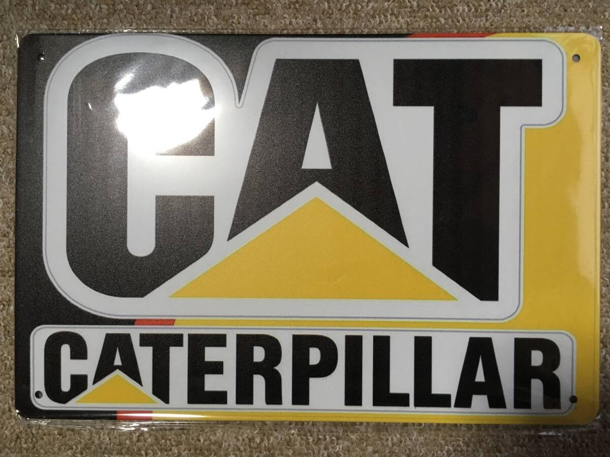 ブリキ看板 20×30cm CAT CATERPILLAR メリカンガレージ アンティーク 雑貨 ★TINサイン★の画像1