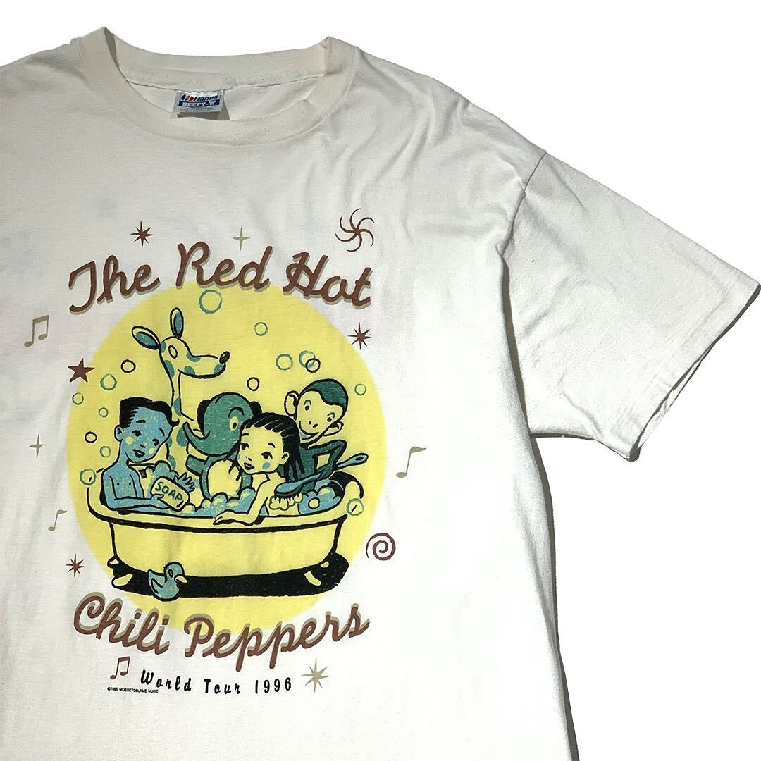 希少 90s ビンテージ Red Hot Chili Peppers 両面プリント バンドTシャツ Hanes ボディ レッドホットチリペッパーズ ツアーT レッチリ 1996の画像1