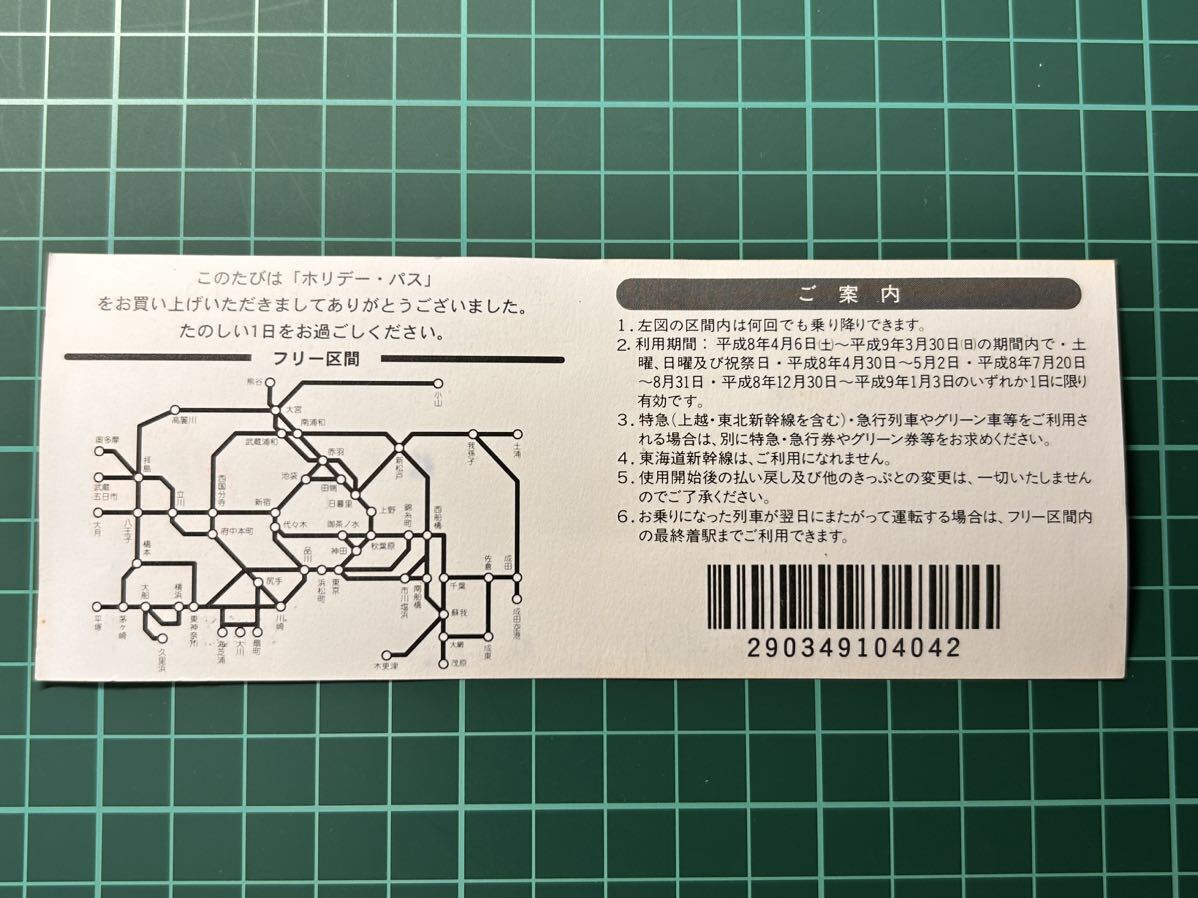 JR東日本 ホリデーパス 船橋駅発行 鉄道 乗車券 軟券 切符 きっぷ_画像2