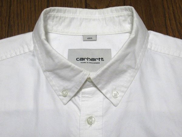 美品 Carhartt WIP L/S Rogers Shirt Sサイズ 長袖 ロジャース シャツ オックスフォード White ホワイト カーハート ワークインプログレス_画像4