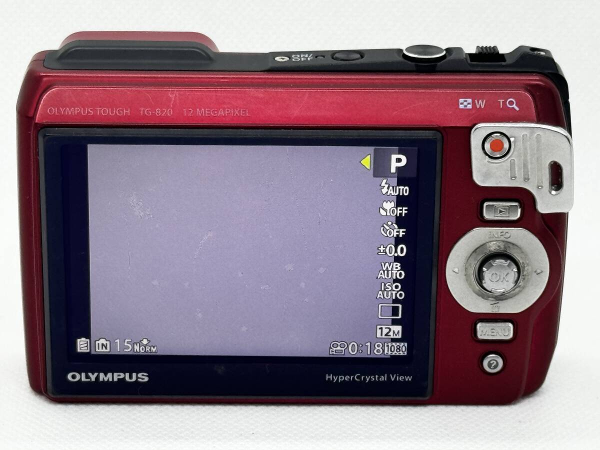 動作確認済み OLYMPUS デジタルカメラ Tough TG-820 レッド 防水プロテクター付き オリンパス 即決の画像4