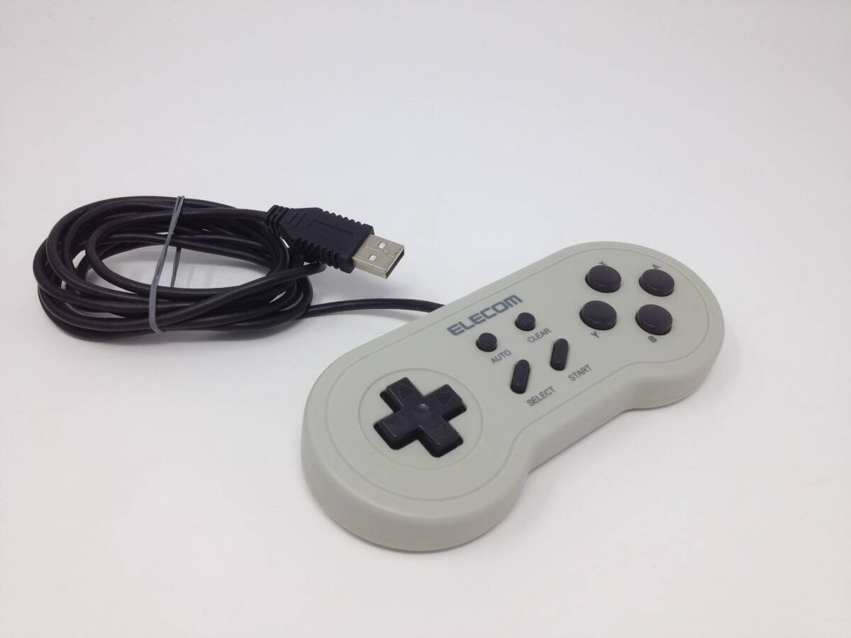 ELECOM ゲームパッド USB接続 レトロ風 8ボタン ホワイト JC-U1608TWH ( スーパーファミコン スーファミ 風 エレコム 白 コントローラ )の画像1