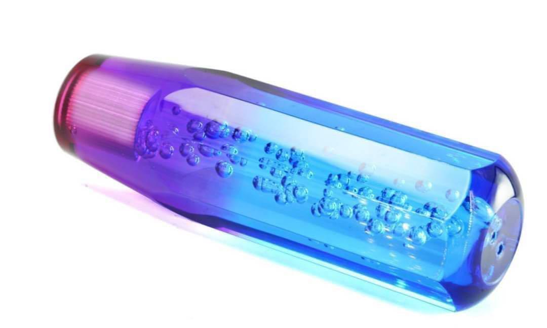 クリスタルシフトノブ 青 紫 20cm グラデーション バブル クリア パープルの画像9