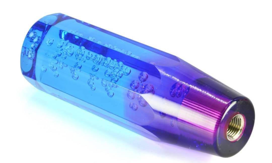 クリスタルシフトノブ 青 紫 20cm グラデーション バブル クリア パープルの画像8