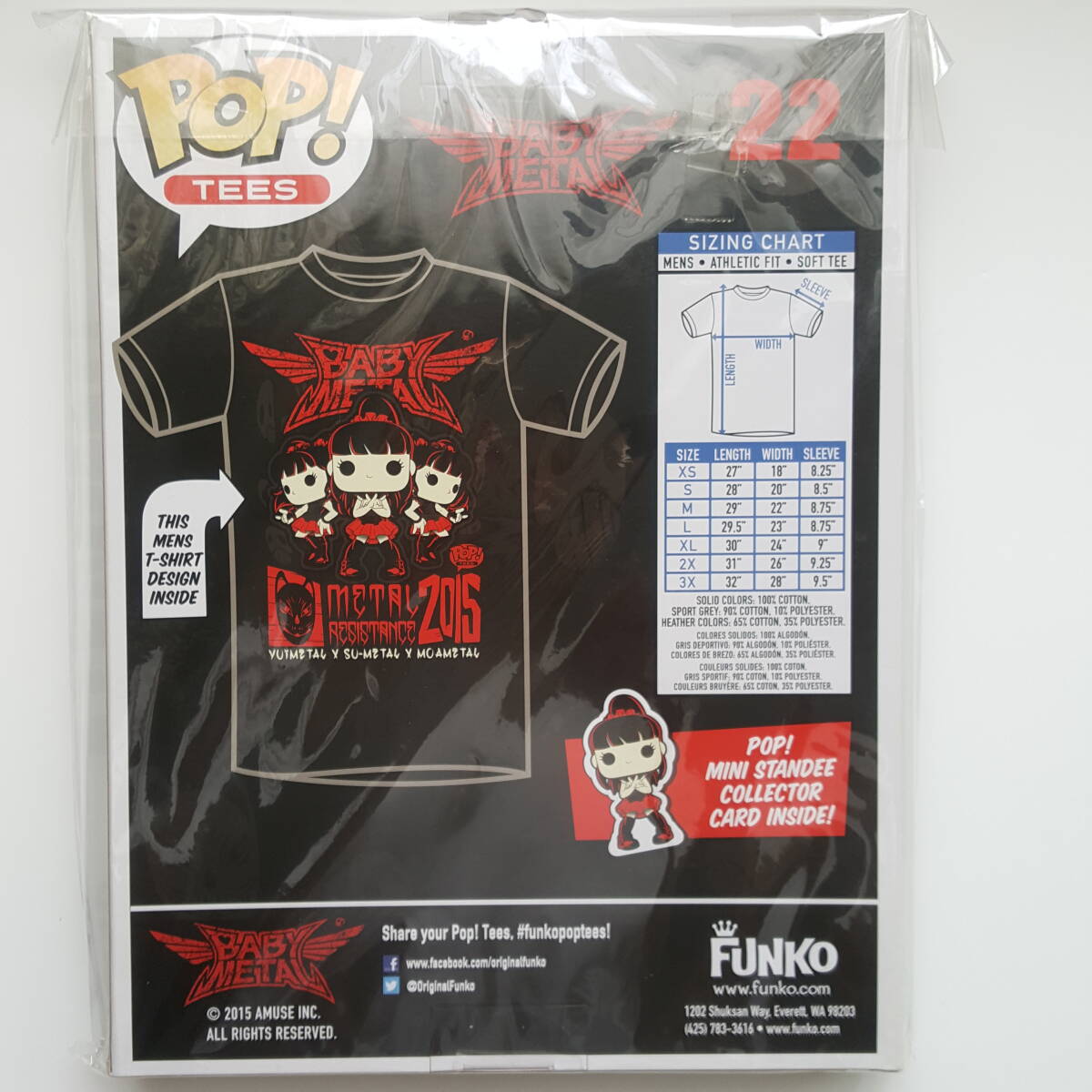 BABYMETAL【Funko POP! ROCKS】フィギュア3体 と 【Funko POP! TEES 】MEN's Tシャツ Mサイズの画像9