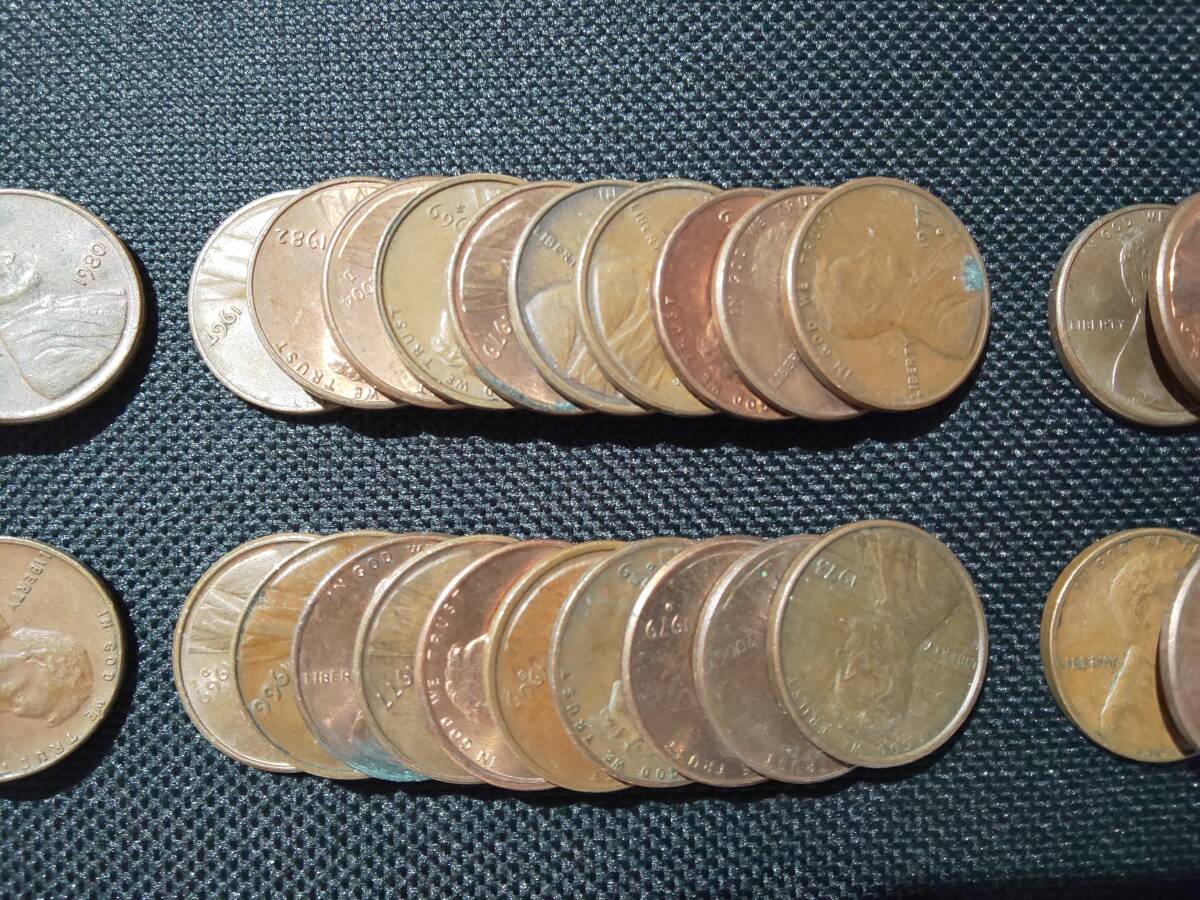 アメリカ合衆国 旧1セント硬貨 約100枚おまとめ 1950年代～2000年代 合計0.29kg 2310A-082 外国古銭 コイン アンティーク 大量_画像3