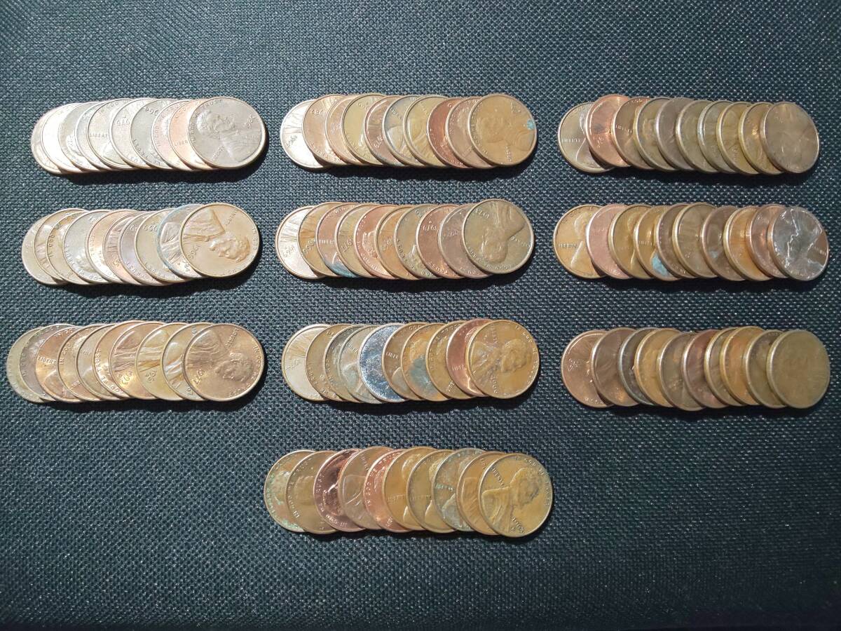 アメリカ合衆国 旧1セント硬貨 約100枚おまとめ 1950年代～2000年代 合計0.29kg 2310A-082 外国古銭 コイン アンティーク 大量_画像1