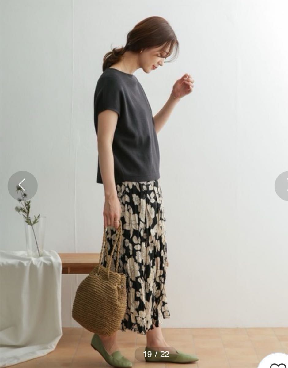 URBANRESEARCH DOORSコットンリネンボートネック CHARCOAL【一度