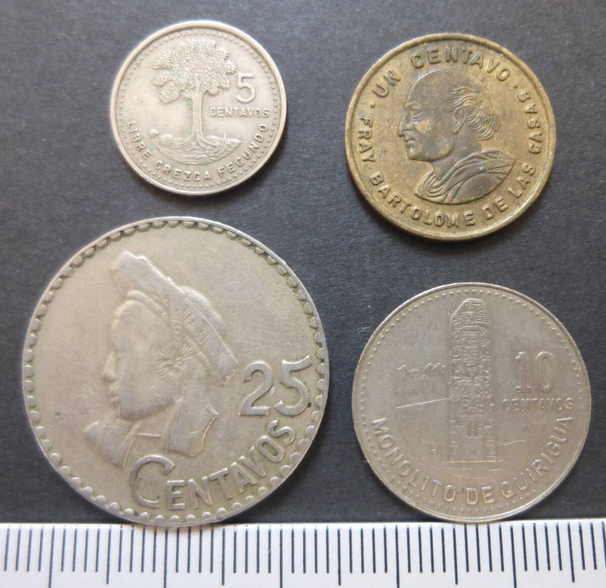 ガテマラ (Guatemala) 旧貨幣 １９７０年～１９８６年 貨幣 ４種・４枚 送料無料の画像2