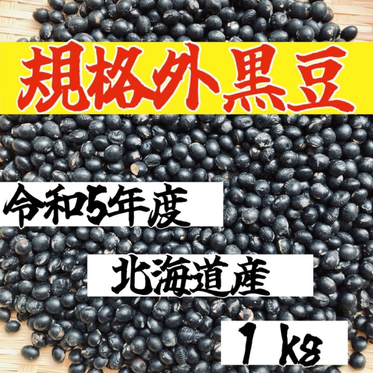 【規格外1kg】令和5年度 北海道産 大粒光黒大豆 黒豆 