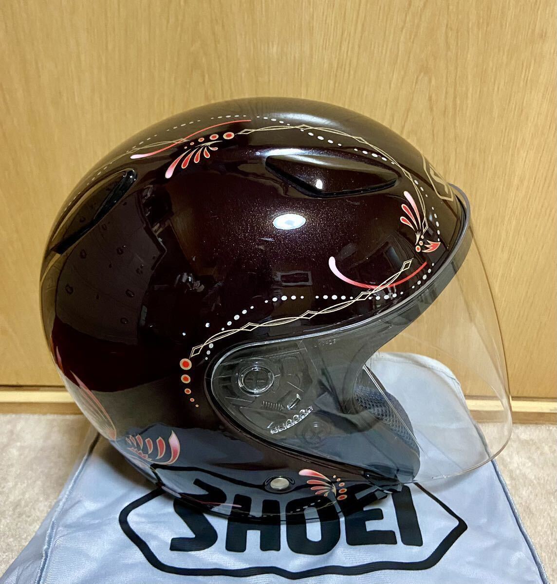 ☆★SHOEI(ショウエイ)J-STREAM(ジェーストリーム)SALIA(サリア)Mサイズ57cm/AMO/アモー/ジェットヘルメット/ブラウンゴールド★☆美品_画像4