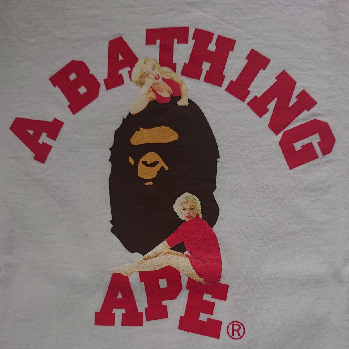 A BATHING APE BAPE マリリンモンロー Tシャツ XL 2㎝丈詰め _画像2