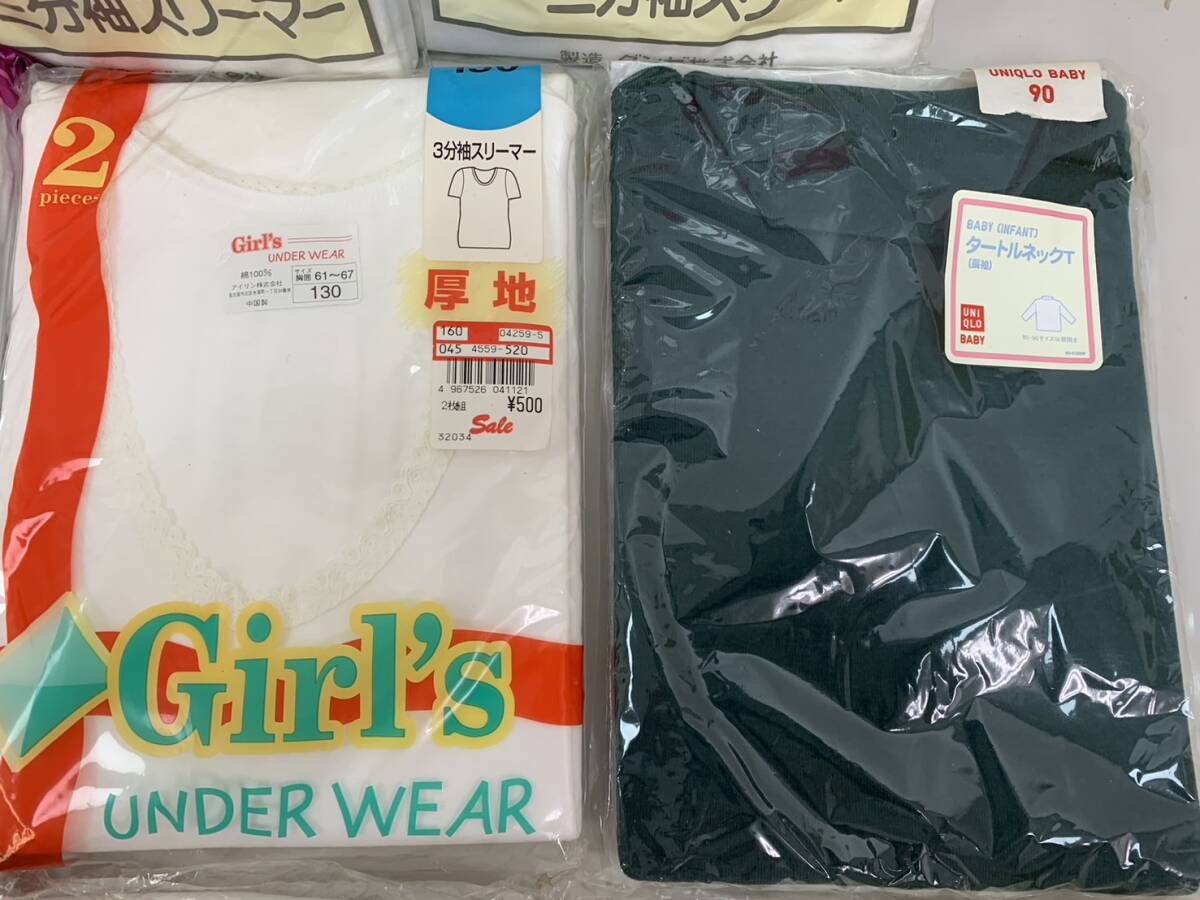 240411K キッズ用 インナー 子供用 こどもサイズ 女の子用 男の子用 半袖 スリーマー ランニング グンゼ UNIQLO 厚地 おまとめ セット など_画像6