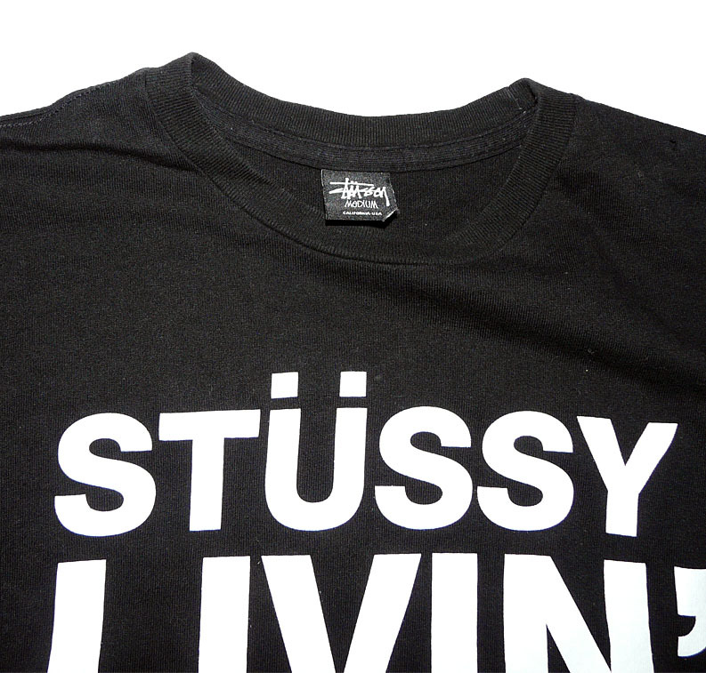 【送料￥520～】STUSSY（ステューシー）LIVIN' XL プリントＴシャツ ■黒 メンズ Medium ■(株)ジャック STUSSY JAPAN_画像2