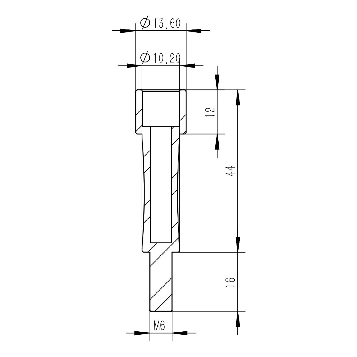 TB104-超軽量化設計鏡筒バンドシングル販売用M6つまみねじ2本セット クリックポスト送料一律185円_寸法