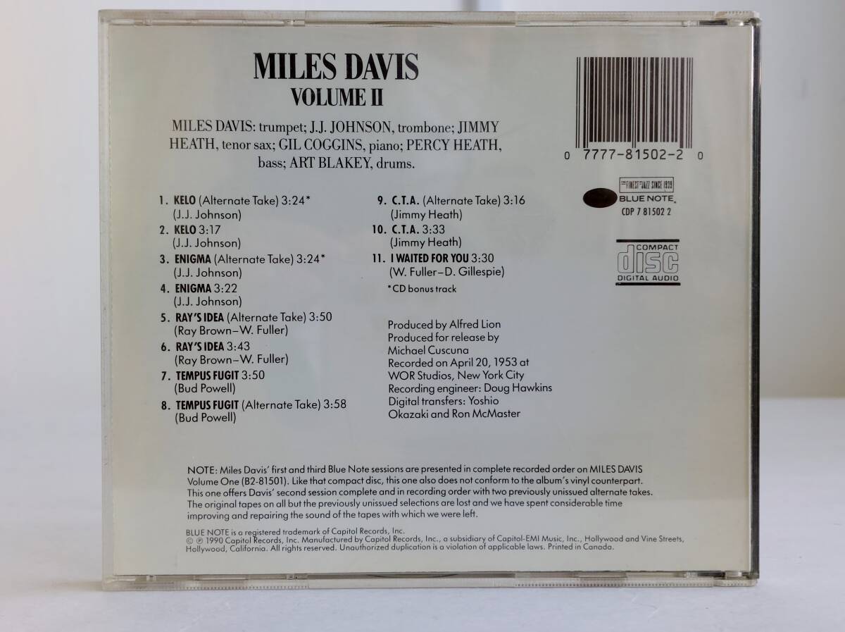 〈輸入盤〉マイルス・デイヴィス・ヴォリュームⅡ⌒◆⌒ 1オーナー◆MILES DAVIS VOLUMEⅡ◆ブルーノート◆送料一律￥180/匿名配送です_画像3