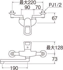 s-b** SANEI シングル混合栓 K1712-13 節水水栓 壁付 キッチン用 シングルレバー 壁付シングルレバー式 サンエイ endstbG_画像3