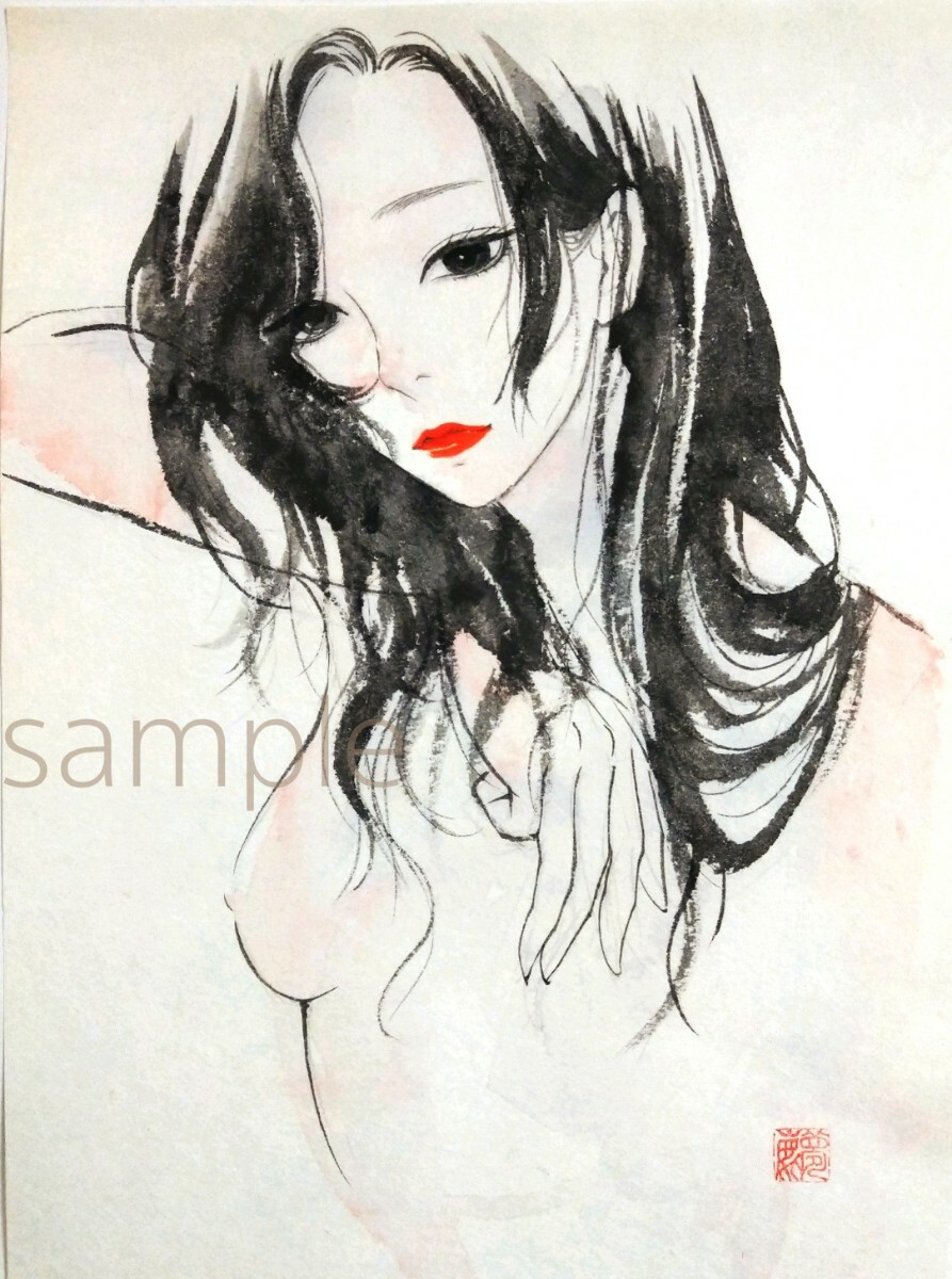 肉筆原画 ドローイング 水墨画 美人画 ヌード グラビア 墨絵 肉筆原画 ドローイング 水墨画 美人画 ヌード グラビア 墨絵