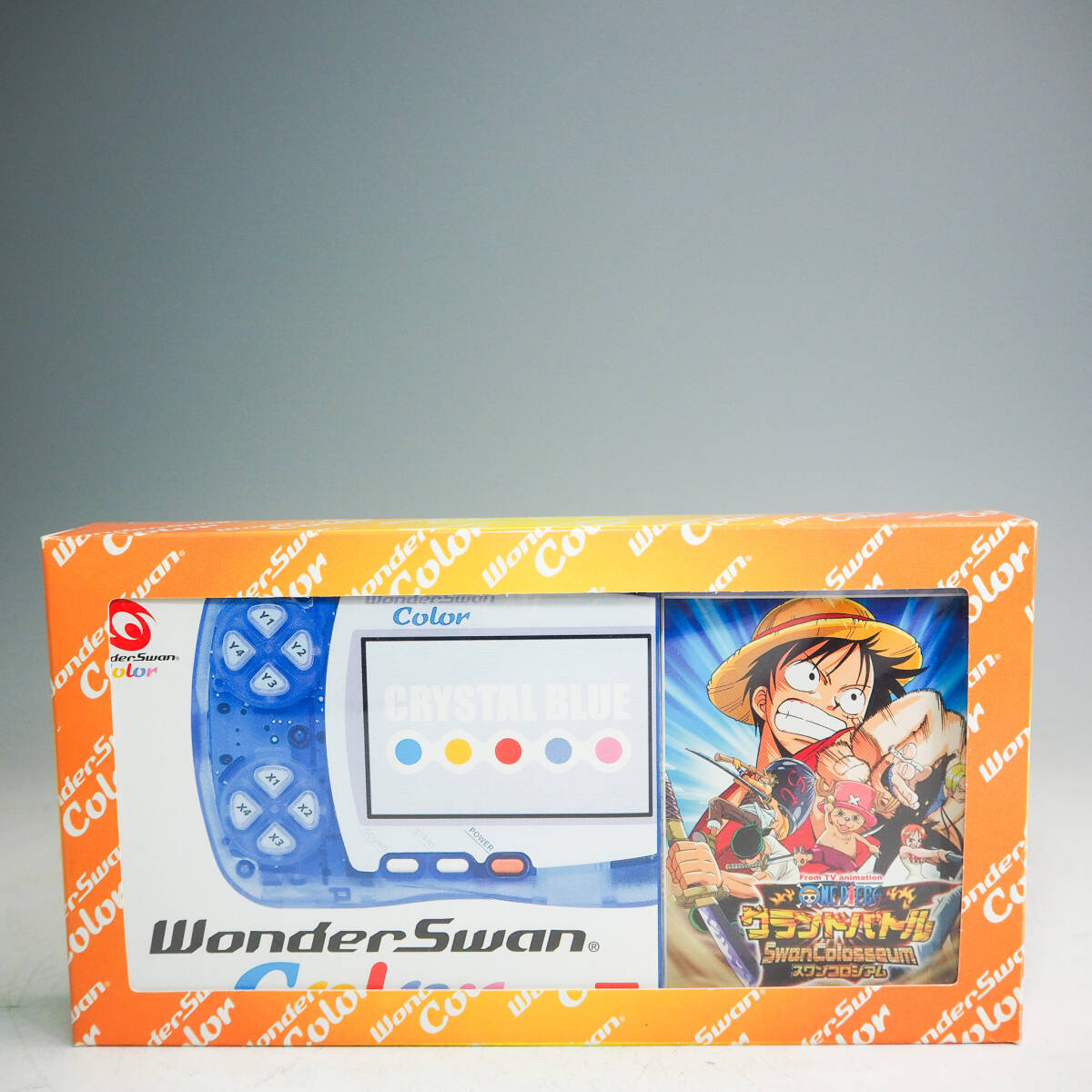 バンダイ WonderSwan Color ワンダースワンカラー クリスタルブルー 本体 ワンピースグランドバトルセット K4890の画像1