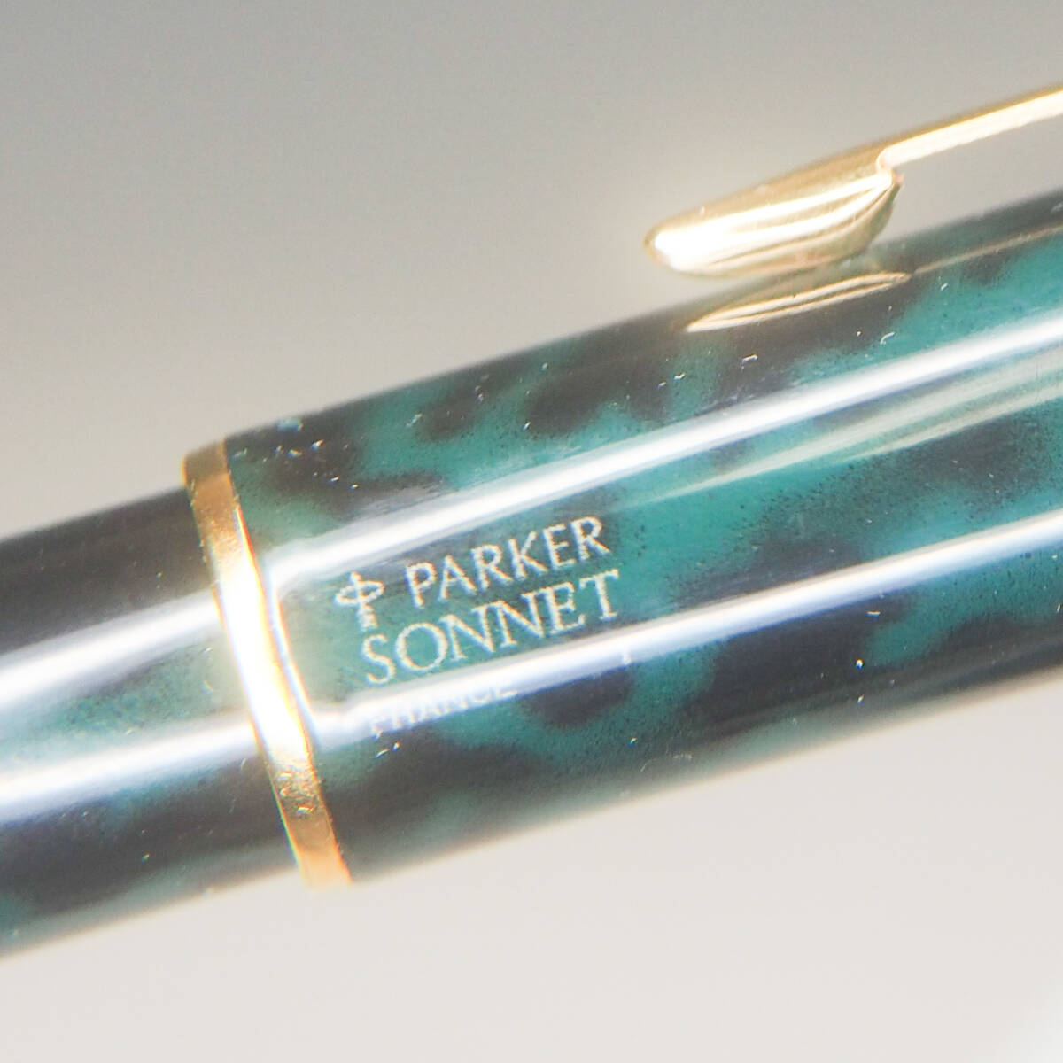 未使用品 PARKER パーカー SONNET ソネット 万年筆 マーブル×ゴールドカラー 筆記用具 文房具 ケース インク付 K4916の画像6