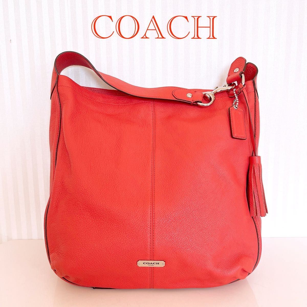 【未使用品】 COACH ハンドバッグ ワンショルダーバッグ レザー コーチ コーラルオレンジ 