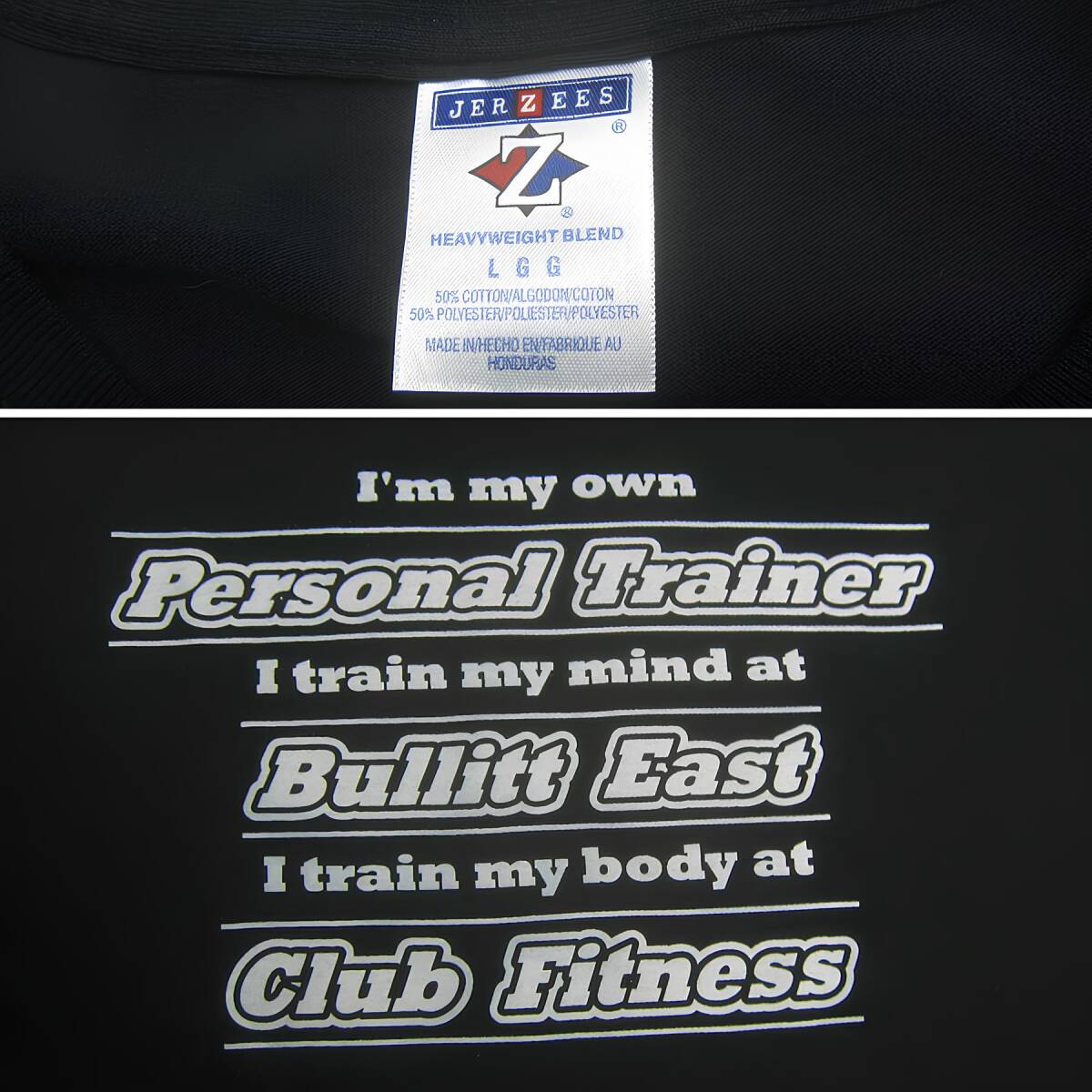 JERZEES プリントTシャツ ティーシャツ Fitness ブラック 黒色 メンズ Lサイズ 古着 USED ユーズド tee tシャツ #n-177_画像3