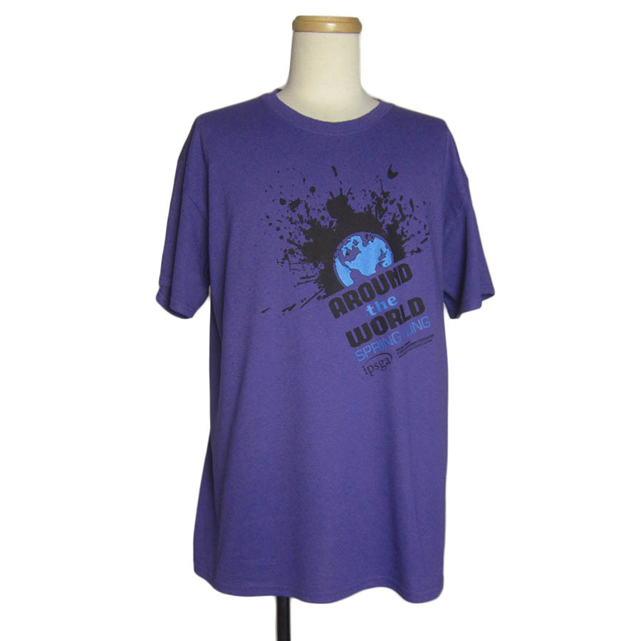 GILDAN プリントTシャツ ティーシャツ パープル 紫色系 メンズ Lサイズ SPRING FLING アメリカ輸入 古着 USED ユーズド tee tシャツ #n-137_画像1