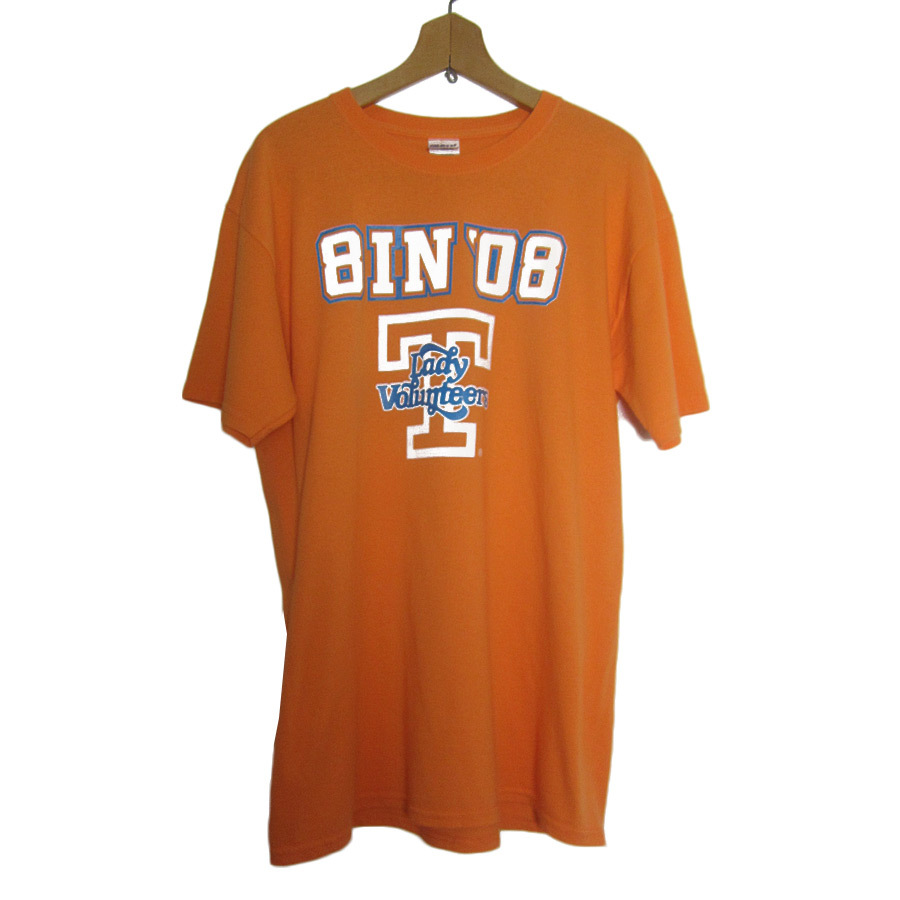 GILDAN プリントTシャツ 女子バスケットボールチーム ティーシャツ オレンジ色系 メンズ Lサイズ アメリカ輸入 古着 ユーズド #n-153_画像1