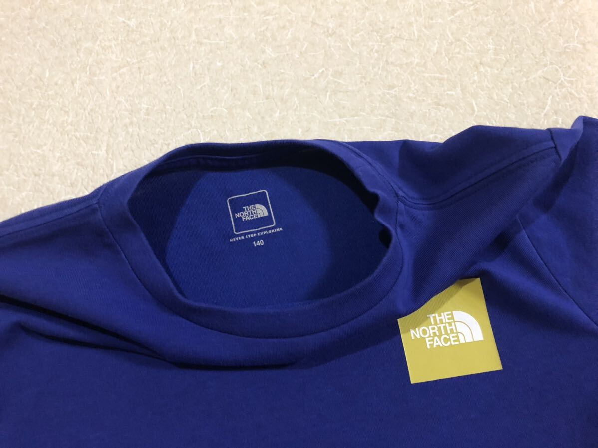 美品　140サイズ　THE NORTH FACE　ノースフェイス　長袖Tシャツ　青_画像3