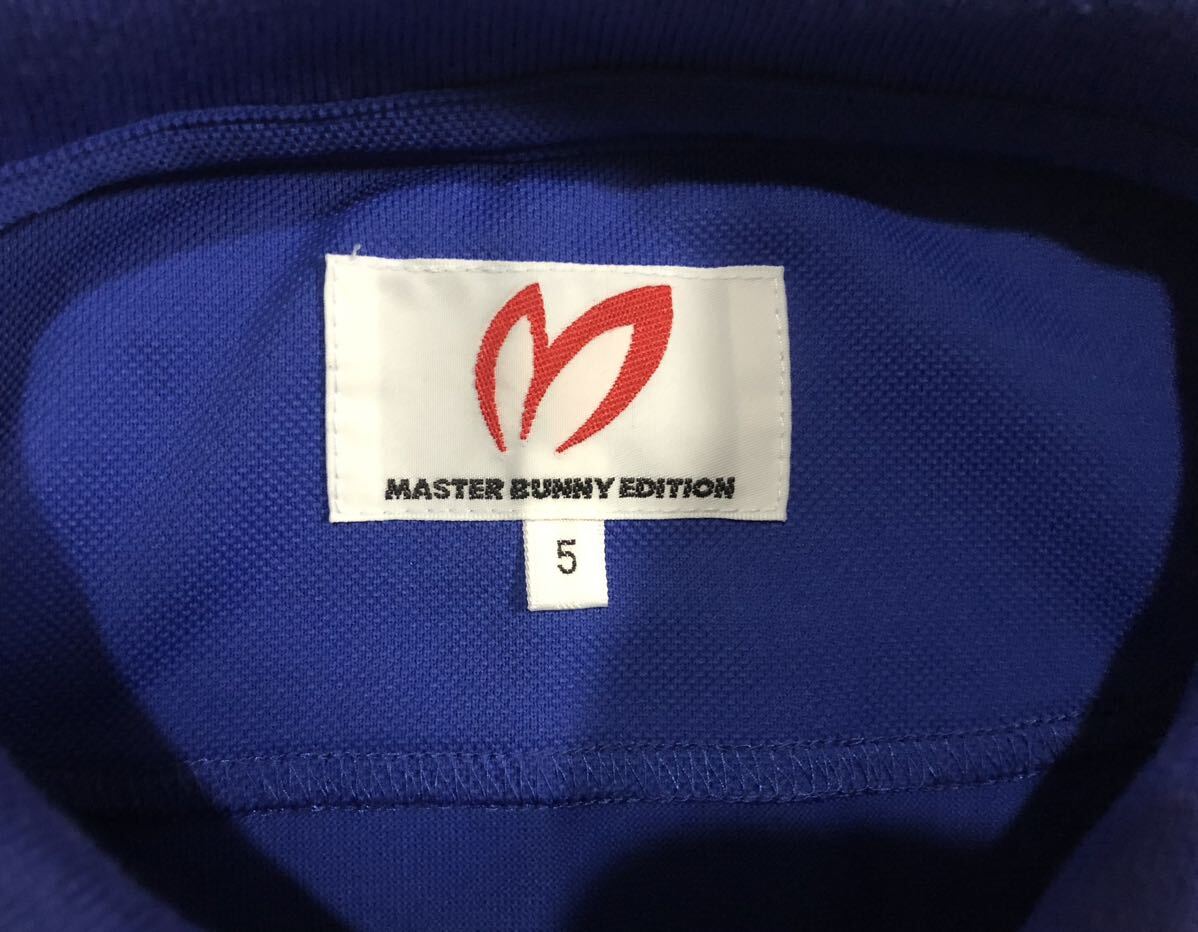 美品　サイズ5　MASTER BUNNY EDITION　ポロシャツ　青　 ゴルフウェア　パーリーゲイツ_画像3