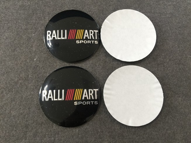 RALLI ART 三菱 ホイール センターキャップシール 56.5ｍｍ 4枚セット アルミ製 カーステッカー 自動車 ●143番_画像2