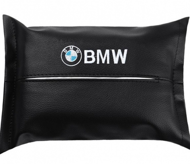 BMW ティッシュケース　車のティッシュボックス ティッシュペーパー アクセサリー　ブラック　収納ポケット 防水 ●01番_画像1