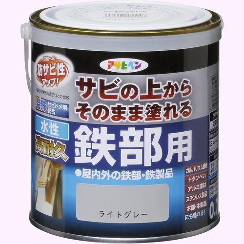 アサヒペン 日本製 紫外線劣化防止剤配合 特殊フッ素樹脂配合 剤配合 0.7L 水性高耐久鉄部用 ペンキ 塗料 198の画像1