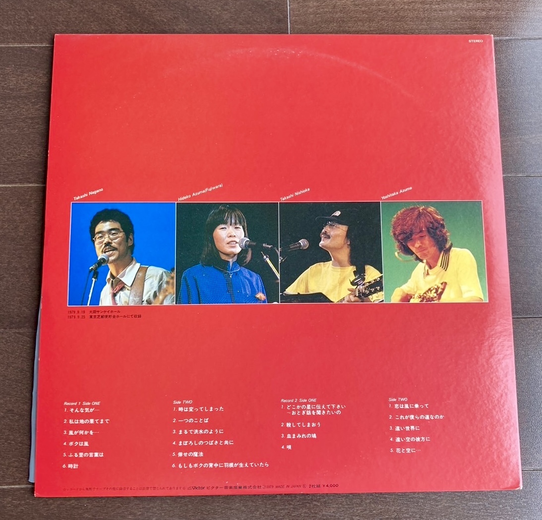 五つの赤い風船「シングアウト　ライブ'79」 LP2枚組　西岡たかし　遠い世界に_画像2