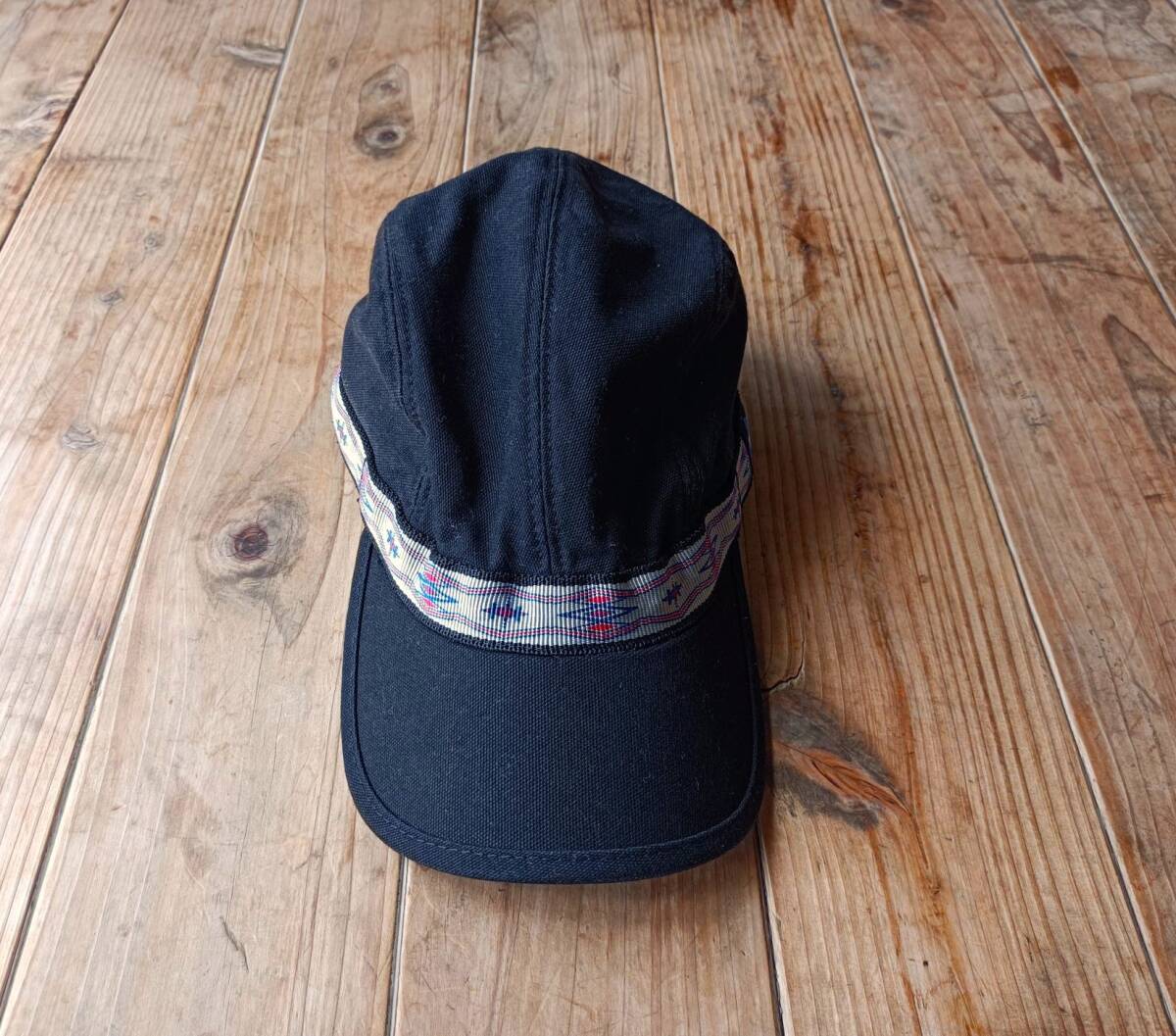 送料無料♪USA製KAVUカブー ストラップキャップ ブラック 黒 size L コットン 4パネル 帽子 A&F 美品 アウトドアキャンプ の画像2